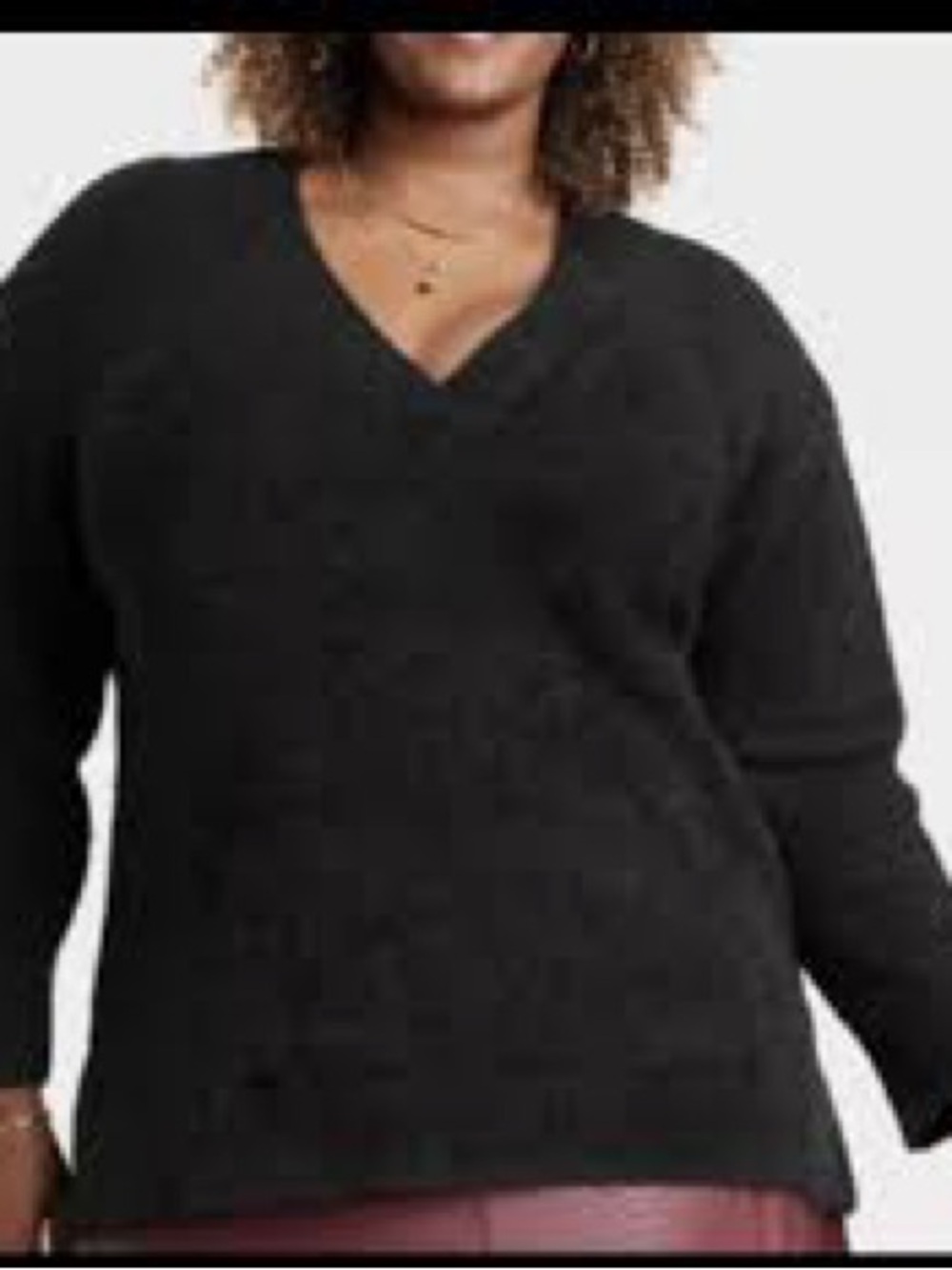 Ava & Viv Black V-Neck Women's Sweater - Cozy Classic